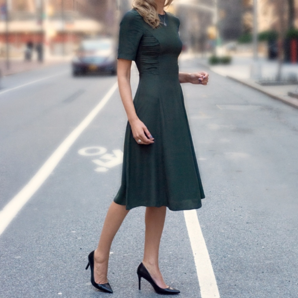 ASOS Midi Dress With Ruched Side Detail